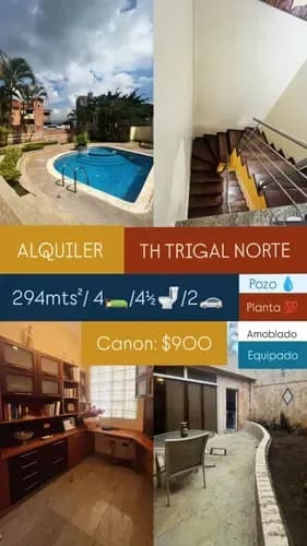 Tre099 Solo Clientes Ofrece En Alquiler Espectacular Town House En Trigal Norte