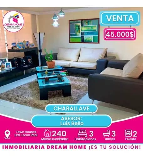 Town House En Venta Urb. Loma Real Charallave