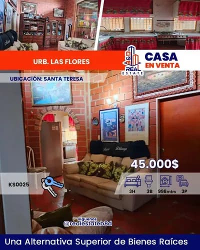 Casa En Venta Urbanización Las Flores Santa Teresa