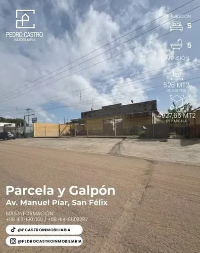 Venta Parcela Y Galpón En San Félix, Plena Avenida Manuel Piar, Bolívar, Venezuela
