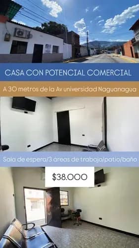Tre009 Solo Clientes Se Vende Casa De Un Nivel En Estratégica Ubicación, Con Potencial Comercial En El Comienzo De La Calle Rivas Davila, A 30 Metros De La Av. Universidad De Naguanagua.