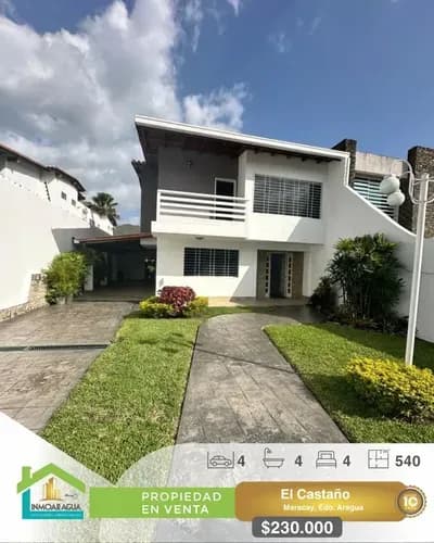 Elegante Quinta En Venta/ El Castaño, Maracay/ Yp1390
