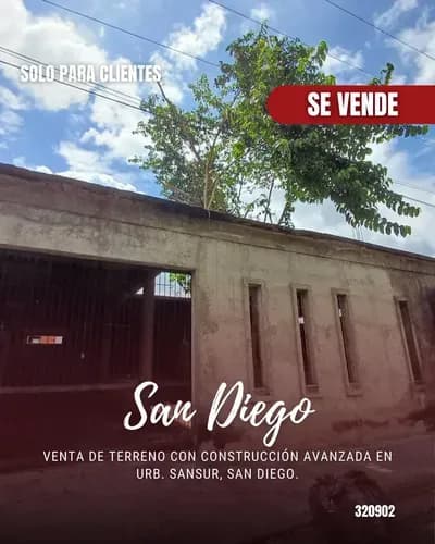 Venta De Terreno Con Construcción Avanzada En Urb. Sansur, San Diego. 320902