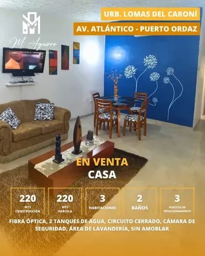 Casa En Venta En Urbanización Lomas Del Caroní, Av. Atlántico, Puerto Ordaz - Ac