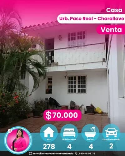Casa En Venta Urb. Paso Real - Charallave.