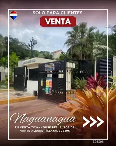 En Venta Townhouse Res. Altos De Monte Alegre Tazajal 326396