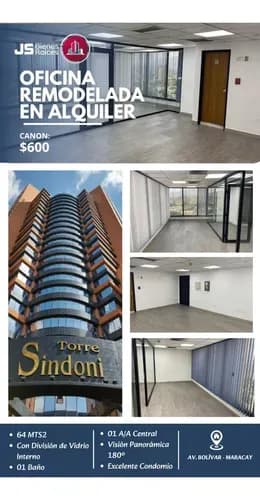 Se Alquila Fabulosa Oficina Recien Remodelada En Zona Vip De La Torre Sindoni. 013jsc