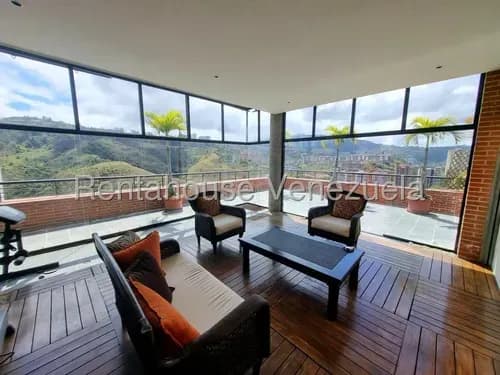 Af- Apartamento Penthouse En Venta En Los Samanes, Con Terraza Y Panorámica Vista Al Ávila, Habitaciones Con Baño Privado, Edificio Con Piscina, Gimnasio Y Puestos De Visitantes