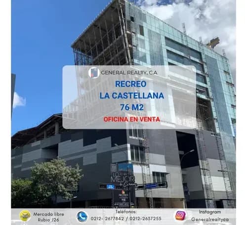 Oficina En Venta Obra Gris 76 M2 Bello Campo Recreo La Castellana