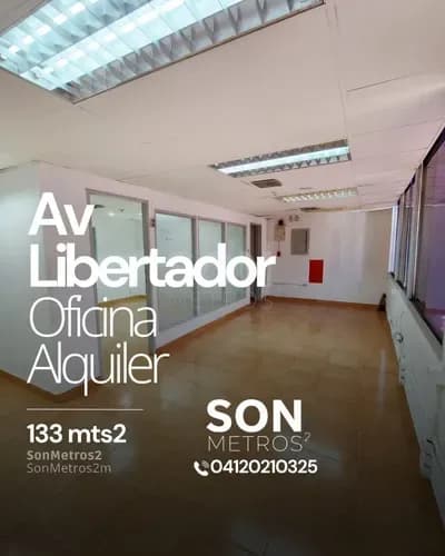 Oficina Alquiler Av Libertador 133 Mts2 Pago En Bcv E Incluye Condominio. Sonmetros2