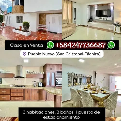 Casa En Venta Pueblo Nuevo San Cristobal Tachira Financiamiento Financiada 3 Habitaciones 3 Baños 1 Puesto