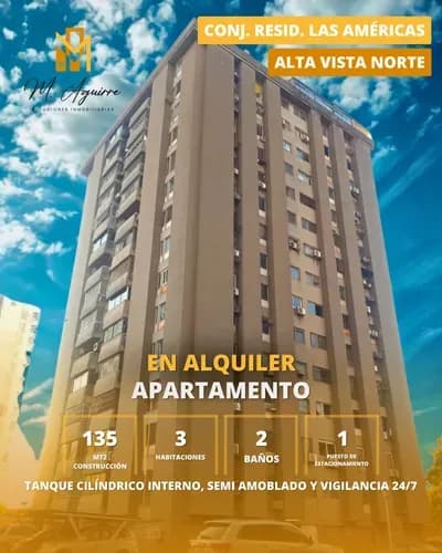 Apartamento En Alquiler En Conj. Resid. Las Américas, Alta Vista Norte - Ma