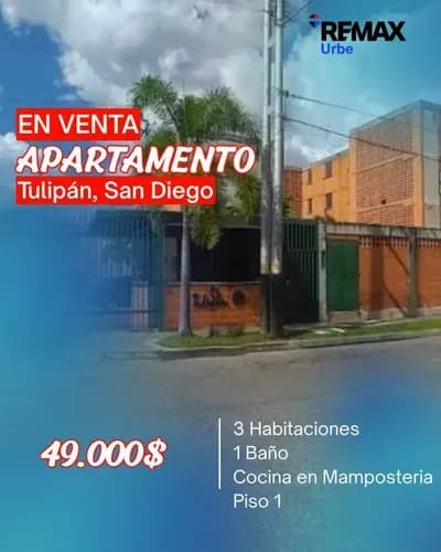 Se Vende Apartamento En San Diego, Av Don Julio Centeno Urb Tulipan , Piso 1 Excelente Ubicación, Conjunto Cerrado Vigilancia 24/7 Oferta .