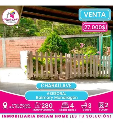 Town House En Venta Urb. Valle De Chara-charallave