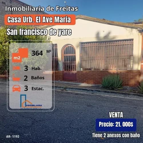 Se Vende Casa En Ela Urbanización El Ave María, San Francisco De Yare.