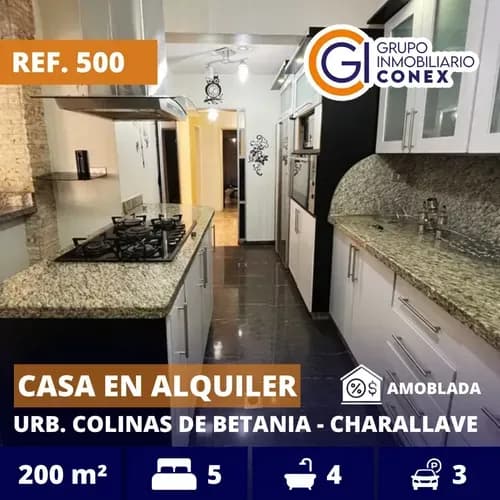 Casa En Alquiler 200m2 5h/ 4b/ 3p Colinas De Betania - Charallave 5971