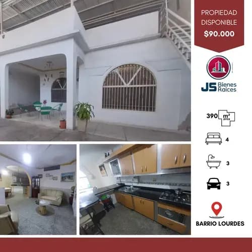 Amplia Casa Hermosa En Venta Sector Barrio Lourdes 390 Mts2 4h-3b-3pe. 002jsc