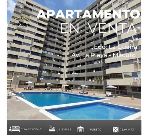 Apartamento En Venta En La Guaira Bajada Del Playon Macuto Con Vista Al Mar Y Frente Al Balneario De Camuri Chico