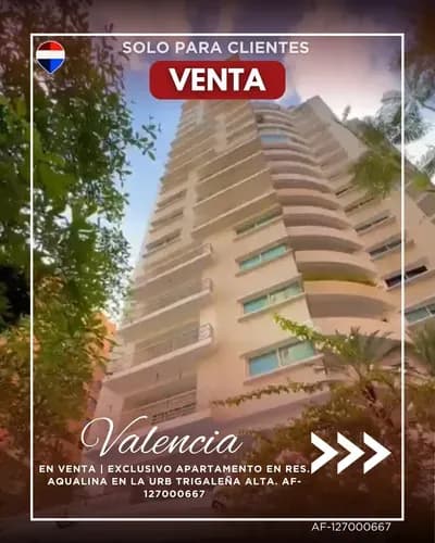 En Venta | Exclusivo Apartamento En Res. Aqualina En La Urb Trigaleña Alta. Af-127000667