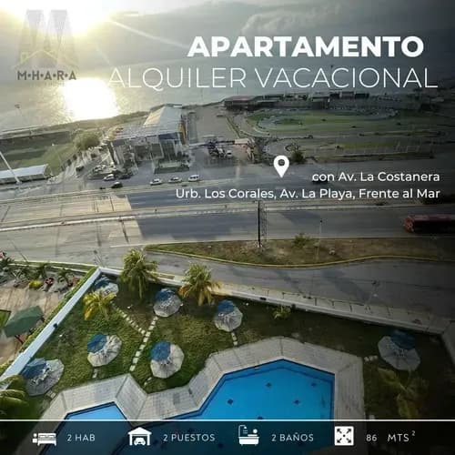 Apartamento En Alquiler Vacacional En La Guaira Frente Con Vista Al Mar En Los Corales Frente A La Playa
