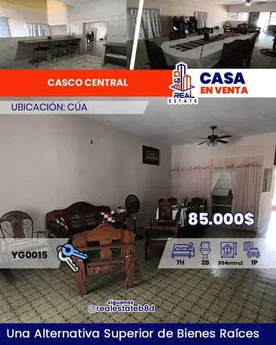 Casa De Dos Niveles En Venta/ Casco Central - Cúa