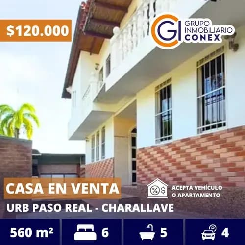 Se Vende Casa 560m2 6h/5b/4p Paso Real Charallave 7078