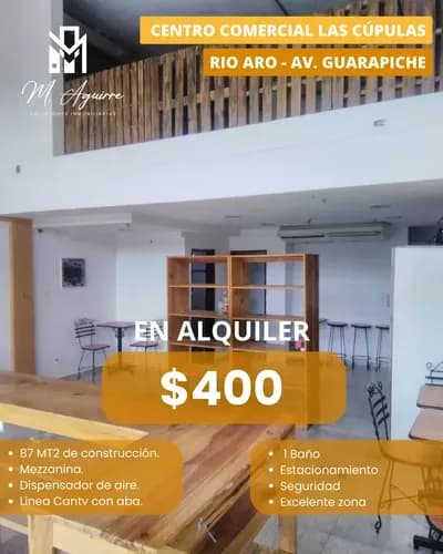 Local En Alquiler, C. C. Las Cúpulas, Rio Aro, Av. Guarapiche - Ma