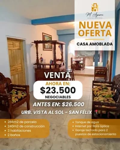 Casa Amoblada En Venta En Urb. Vista Al Sol, San Félix, Bolívar - Ma