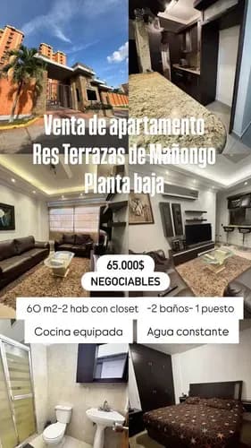 Apartamento En Venta En Planta Baja Con Excelente Equipamiento Y Agua Constante Residencias Terrazas De Mañongo, Urbanización Terrazas De Mañongo Hm-gm