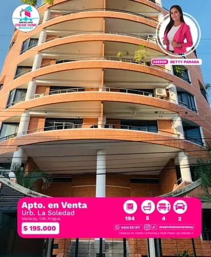 Ofrece Apartamento En Venta - Edificio Hábitat I, Urb. La Soledad Piso: 4