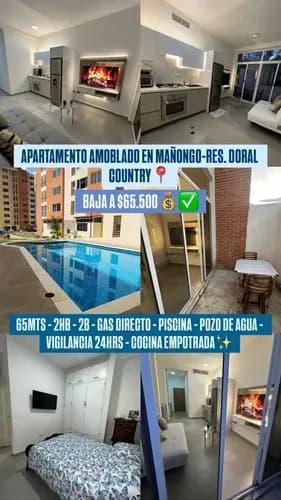 Apartamento Amoblado En Mañongo Res. Doral Country