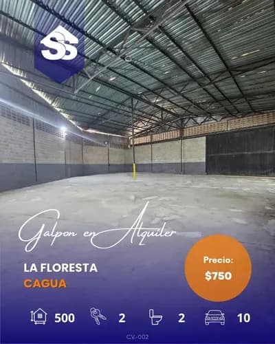 Código: C. V.-002 Galpón En Alquiler En Zona Industrial De Cagua - Inmobilia Ss C.a. Tipo De Inmueble: Galpón Industrial Propietario: Inmobilia Ss C.a.