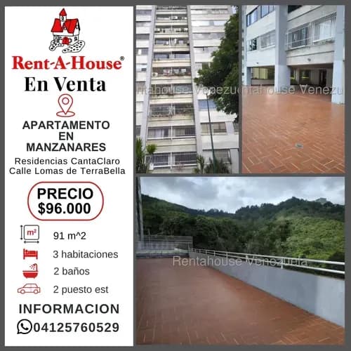 Venta Apartamento Manzanares Edificio Cantaclaro Ph 91m^2 3 Hab 2 Baños Puesto Cubierto Impecable Estado Cerca De Colegios Y Comercios Oportunidad En Lomas Terrabella Clima De Montaña Caracas. Jgq