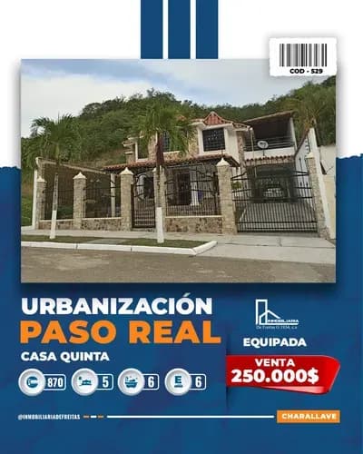 Quinta En Paso Real. Charallave