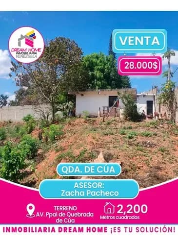 Terreno En Venta Av. Ppal De Quebrada De Cúa Cúa