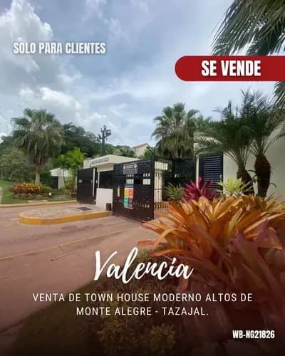 Venta De Town House Moderno Altos De Monte Alegre - Tazajal.