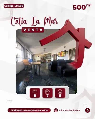 Venta- Quinta De Dos Pisos Ubicada En Catia La Mar, Estado La Guaira.