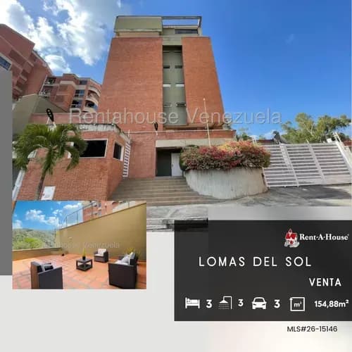 Apartamento Con Terraza En Venta Lomas Del Sol. #26-15146