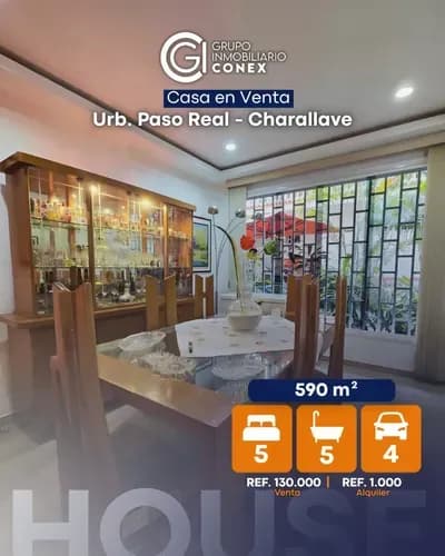 Casa En Venta O Alquiler 590 M2 5h/ 5b/ 4p Paso Real-charallave 1006