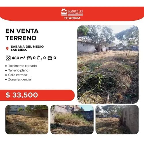 Ofrece En Venta Terreno Listo Para Construir Tus Sueños! Ubicado En Sabana Del Medio, Pueblo De San Diego Estado Carabobo. Características Principales: Superficie: 480mtrs2 16mtrs Ancho X 30 De