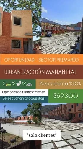Tree009 Solo Clientes Townhouse Urbanización Manantial - Sector Primario (obra Blanca) Estrena En Conjunto