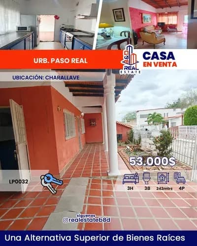Casa En Venta Urb. Paso Real. Charallave.