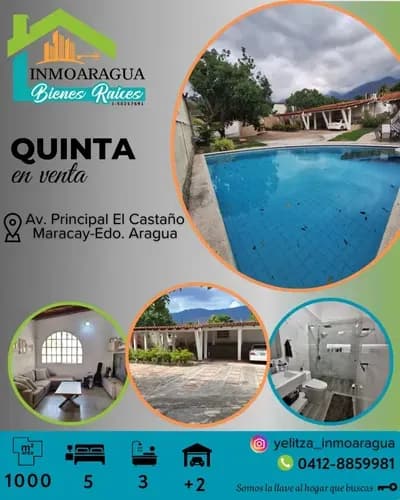 Hermosa Quinta Con Piscina/ Av. Principal El Castaño/ Yp1390