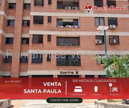 Apartamento Venta En Santa Paula, Caracas, 168 M2, Amplio, Con Vista Al Ávila, Vista Panorámica Y Vigilancia Privada 24 Horas, Mls #26-20387