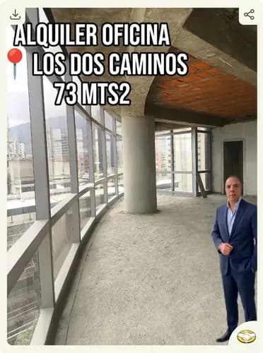 Alquiler Oficina 73m2 Los Dos Caminos | Vista Imponente Al Parque Del Este