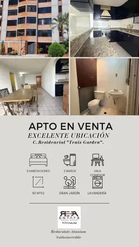 Apartamento En Venta En La Granja Conjunto Residencial Tenis Garden Naguanagua. 82 Mts2 Bondades: - 3 Habitaciones - 2 Baños . An
