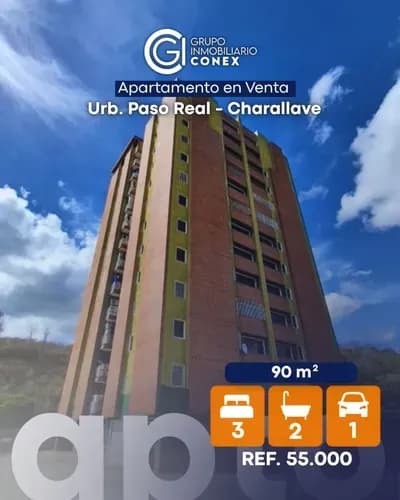 Se Vende Apartamento 90m2 3h/2b/1p Urb. Paso Real - Charallave