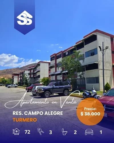Código: C. V-002 *inmobilia Ss: ¡apartamento En Venta En Res. Campo Alegre, Turmero!* *resumen:* Inmobilia Ss Ofrece En Venta De Un Cómodo Apartamento En Residencias Campo Alegre, Turmero.