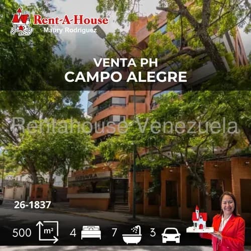 Elegante Pent House En Venta En Campo Alegre Mr 26-1837