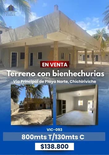 Om/ Sky Group Platinum Vende Terreno Con Bienhechurias, Via Principal Playa Norte, Chichiriviche